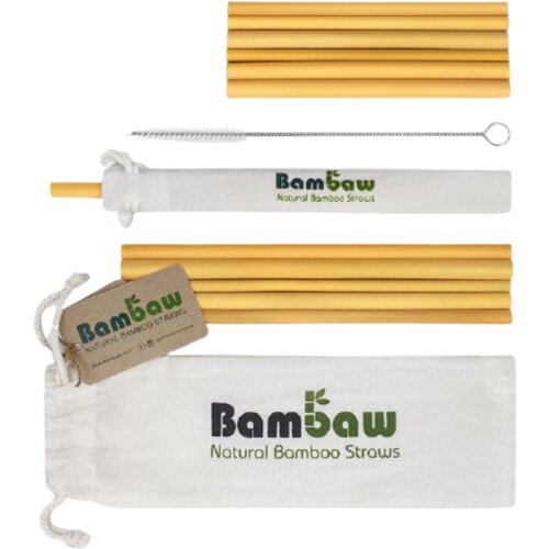 Bambaw Bambusove slamice v bombažni vrečki - 12x 14 cm &amp;amp; 22 cm Slike