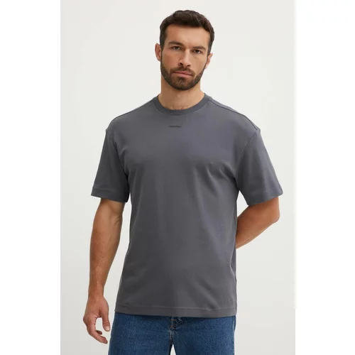Calvin Klein Bombažna kratka majica moška, črna barva, K10K112487