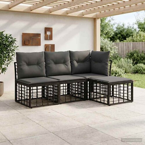  Set vanjskih sofa Crna Poliester Cijene