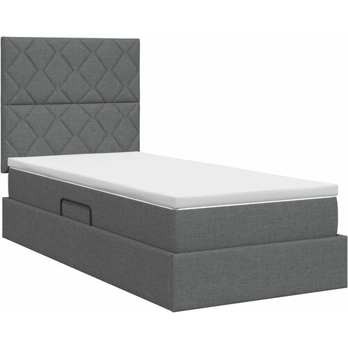  Krevet s madracem i skladi&amp;scaron;tem Tamnosiva 90 x 190 cm tkanina Slike
