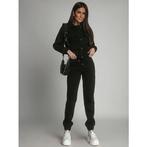 Fasardi Women&amp;#039;s warm set of bomber jackets and sweatpants, black Slike