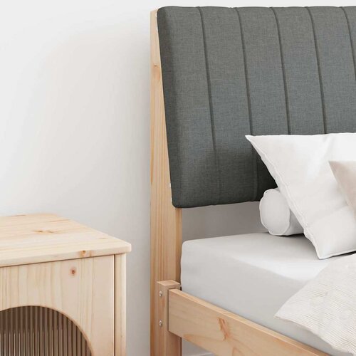 VidaXL Tapecirani uzglavlje Tamno siva 90 cm Čvrsto borovo drvo Slike