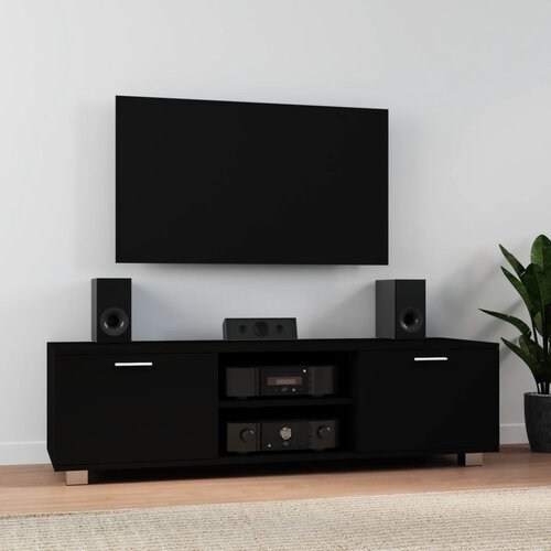 TV ormarić crni 140 x 40,5 x 35 cm od konstruiranog drva Cene