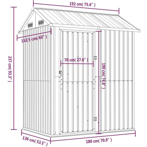 vidaXL Vrtna lopa antracitna 192x152,5x237 cm pocinkano jeklo Cene