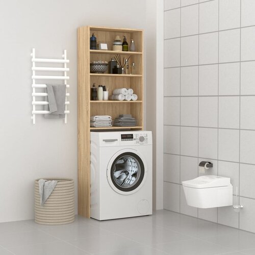  The Living Store Omara za pralni stroj sonoma hrast 64x24x190 cm - Omara Za Pralni Stroj, (21487172) Cene