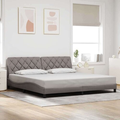 VidaXL Okvir za krevet bez madraca smeđesivi 200x200 cm od tkanine - Sivo-smeđa 200 x 200 cm Slike