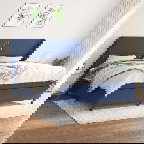  Krevet s oprugama i madracem plavi 160x200 cm od tkanine Cijene