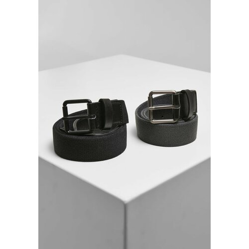 Urban Classics stretch basic belt 2-Pack black/charcoal Slike