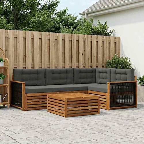  Set vanjskih sofa 5 kom. Prirodna i antracit Cijene