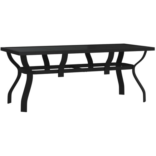  Vrtni stol crni 180 x 80 x 70 cm od čelika i stakla Slike