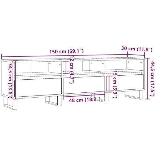 vidaXL TV ormarić staro drvo 150x30x44 5 cm konstruirano drvo Cene
