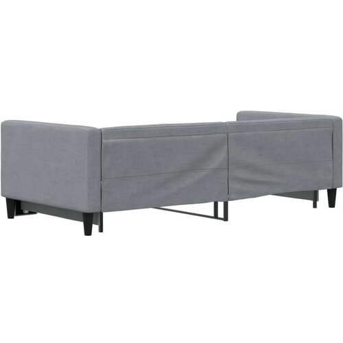VidaXL Dnevni krevet na razvlačenje svjetlosivi 90 x 200 cm od tkanine Slike