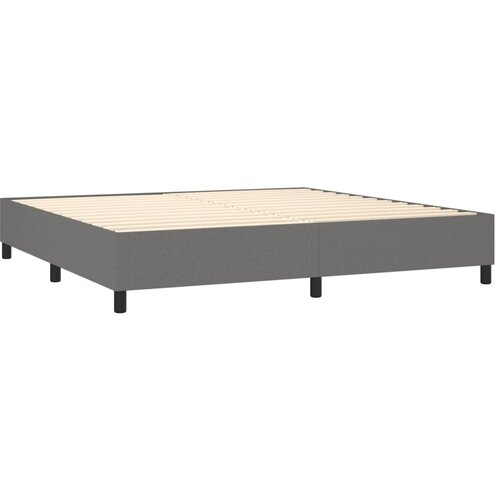  Okvir za krevet s oprugom tamnosivi 200x200 cm od tkanine Slike