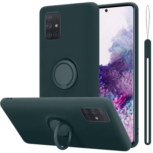 Cadorabo Ohi&amp;scaron;je, združljiv s Samsungom v tekoči zeleni barvi - za&amp;scaron;čitni pokrov iz fleksibilnega silikona TPU z obročem, (20583250) Slike