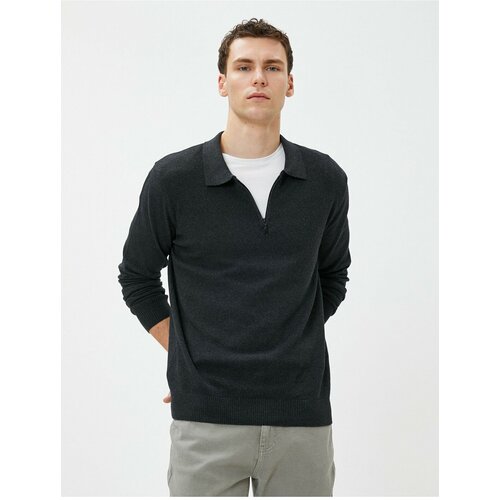 Koton Polo Neck Sweater Zippered, Slim Fit Long Sleeve Cene