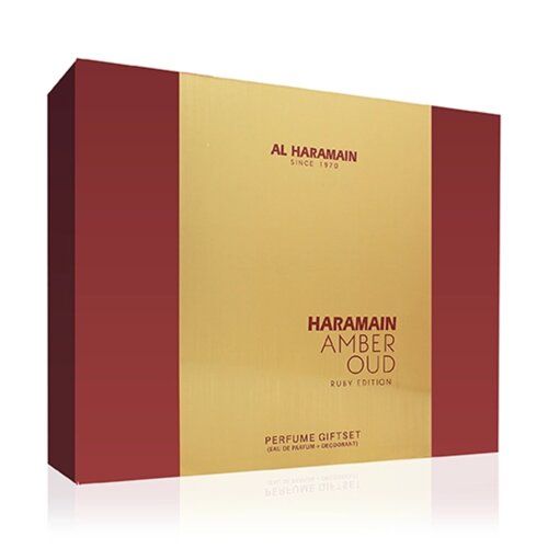 Al Haramain Amber Oud Ruby Edition Set U (EDP 75ml + EDP 30ml + DEO 200ml) Cene