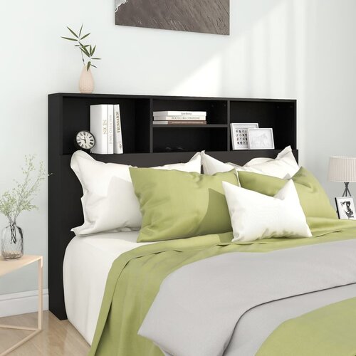 The Living Store vzglavna omarica črna 140x19x103,5 cm - vzglavna omarica, (21431950) Slike