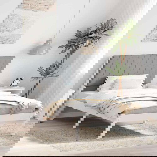  Okvir za krevet s uzglavljem Bijelo 100 x 200 cm tkanina Cijene