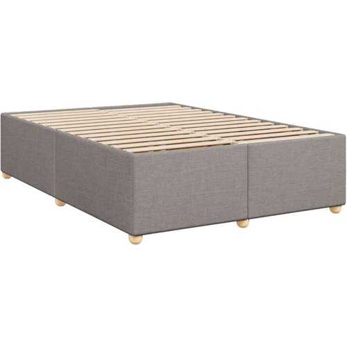 VidaXL Krevet s oprugama i madracem smeđesivi 140 x 190 cm od tkanine Slike