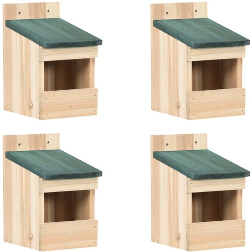 VidaXL Kućice za ptice 4 kom 12 x 16 x 20 cm od jelovine Slike