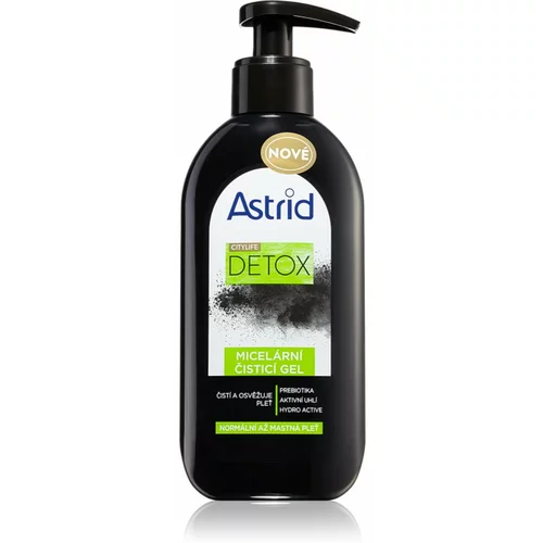 Astrid CITYLIFE Detox micelarni gel za čišćenje za normalno i masno lice 200 ml