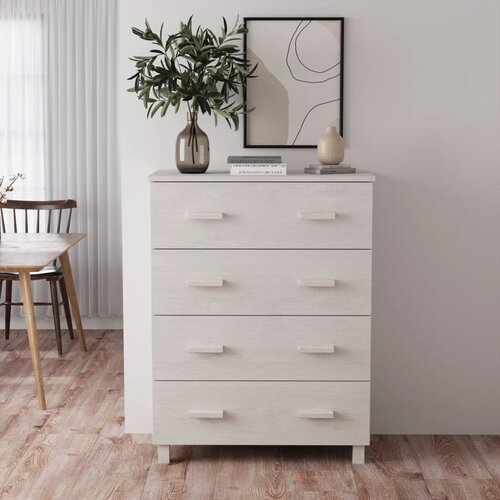 The Living Store Komoda HAMAR bela 79x40x103,5 cm trdna borovina - Komoda, (21663306) Slike