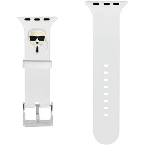 Karl Lagerfeld Silikonski pašček za uro KLAWLSLKW za Apple Watch 42 / 44 / 45 mm - Karls Head bel Cene