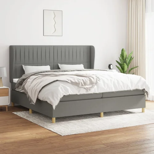 The Living Store Box spring postelja z vzmetnico temno siva 200x200 cm blago - Box Spring Postelja, (21521099)