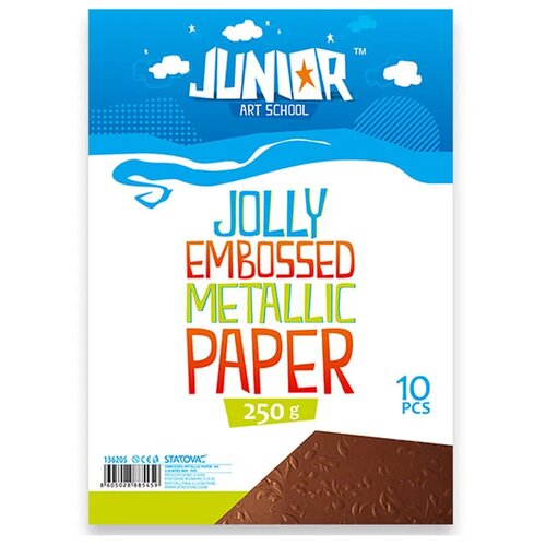 Junior jolly Embossed Metallic Paper, papir metalik reljefni, A4, 250g, 10K, odaberite Braon Slike