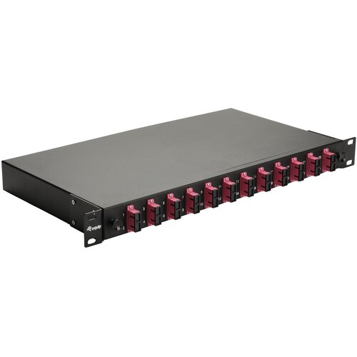 Equip 12-Port Fiber Optic Splice Box, SC Duplex, OM4, 1U, ped, Black Slike