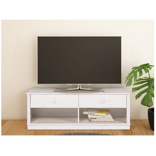 St&amp;oslash;raa Bijela TV komoda od masivnog bora 137x47 cm Anita &amp;ndash; Slike