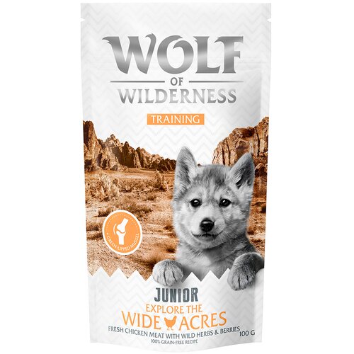 Wolf of Wilderness Training JUNIOR “Explore the Wide Acres” piščanec - 3 x 100 g Cene