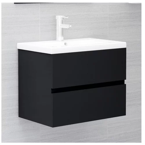  Omarica za umivalnik črna 60x38,5x45 cm iverna plošča