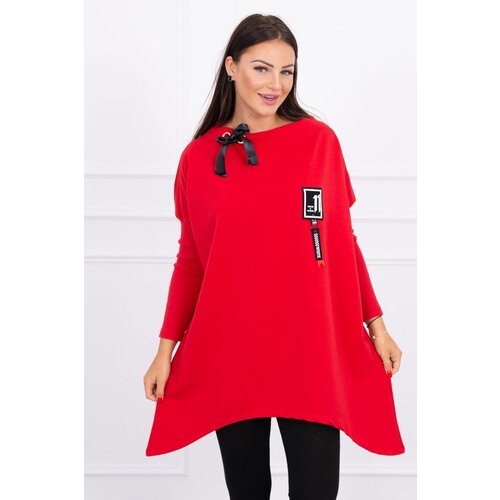 Kesi Oversized sweatshirt with asymmetrical sides red Slike