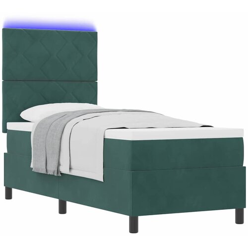  LED Box Spring Krevet Tamnozelena 80 x 200 cm Bar&amp;scaron;un Slike