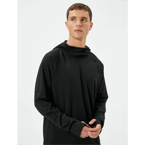 Koton Hoodie Sports Sweatshirt Standing Collar Long Sleeve