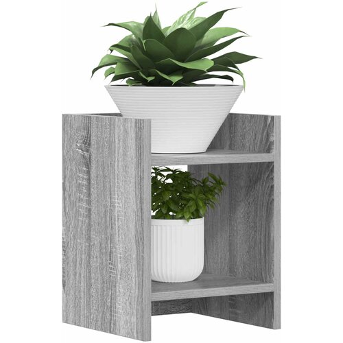  Stalak za biljke s policom 2 pcs Sivi Sonoma 30 x 30 x 40 cm Slike