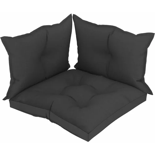  Jastuci za sofu od paleta 3 kom crni od tkanine