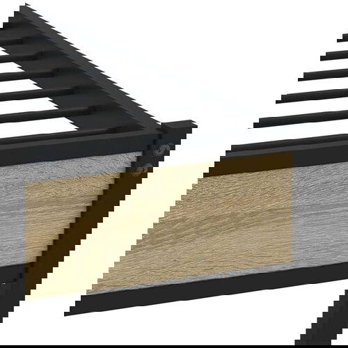 VidaXL Kovinski posteljni okvir brez vzmetnice sonoma hrast 90x190 cm Slike