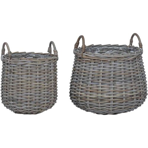  Vazon ko&amp;scaron; s pohranom 2 pcs Siva Lacak Ratan - Siva Slike