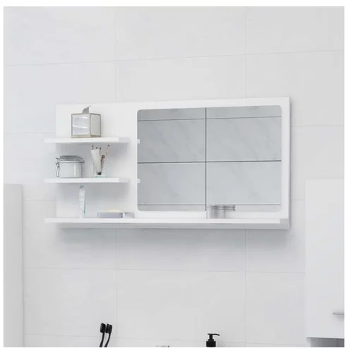  Kopalniško ogledalo belo 90x10,5x45 cm iverna plošča