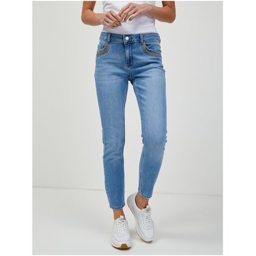 Orsay Light Blue Shortened Skinny Fit Jeans - Women Slike