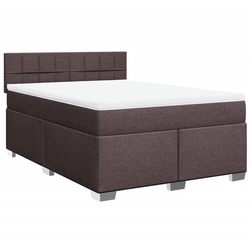 VidaXL Box spring postelja z vzmetnico temno rjava 160x200 cm blago, (21309740) Slike