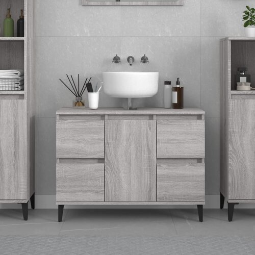 VidaXL Ormarić za umivaonik boja hrasta sonome 80x33x60 cm drveni Slike