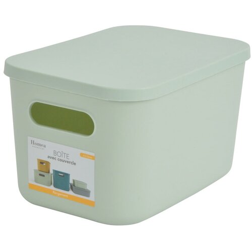 Hom&amp;eacute;a Svetlo zelena plastična &amp;scaron;katla za shranjevanje s pokrovom 24,5x18x15 cm &amp;ndash; Slike
