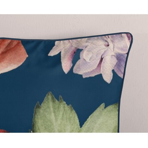 Descanso Temno modra enojna/podalj&amp;scaron;ana posteljnina iz bombažnega satena 140x220 cm Fiori &amp;ndash; Slike