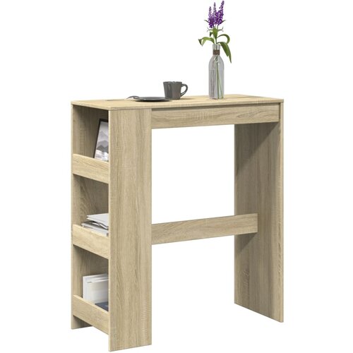 vidaXL Barska miza s policami sonoma hrast 90x40x103,5 cm inž. les Cene