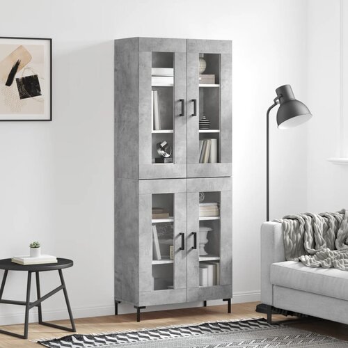 The Living Store Visoka komoda betonsko siva 69,5x34x180 cm inženirski les - Visoka Omara, (21430779) Slike