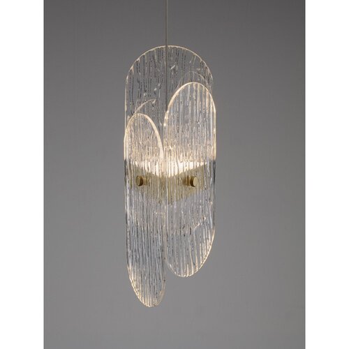 Nova Luce Medeninasta kovinska LED zatemnitvena viseča svetilka s steklenim senčilom &amp;oslash; 14 cm Lucien &amp;ndash; Slike