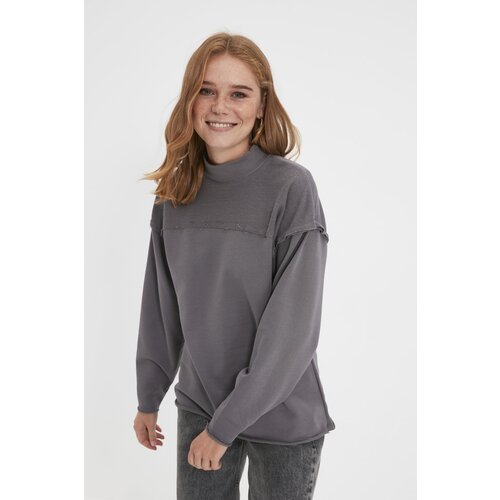 Trendyol Sweatshirt - Gray - Regular Slike